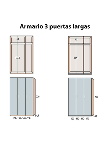 Armario juvenil Win Basic 3 puertas...