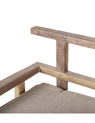 Banco teka natural con cojín