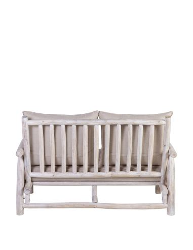 Sofá teka blanqueado con cojín