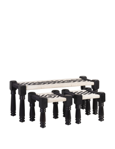 Banqueta macramé con 2 stools