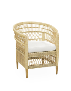 Sillón ratán natural con cojín