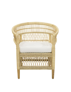 Sillón ratán natural con cojín 2