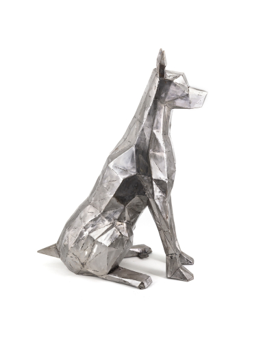 Figura perro sentado metal