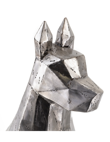Figura perro sentado metal