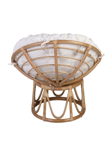 Sillón ratán Papasan con cojín pequeño