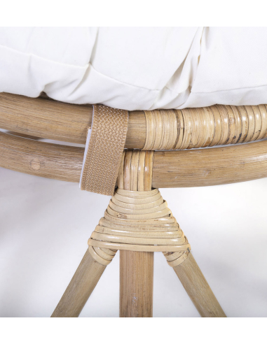 Sillón ratán Papasan con cojín pequeño