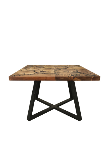 Mesa de centro teka motivo negro