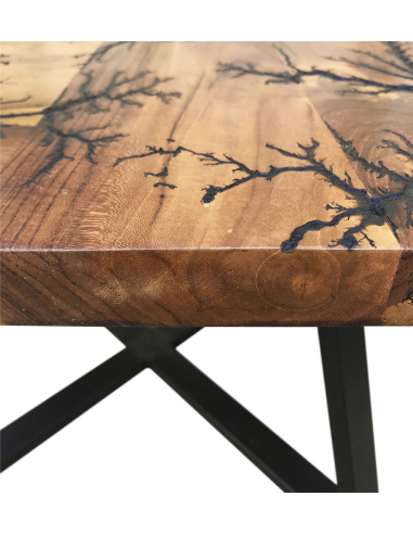 Mesa de centro teka motivo negro