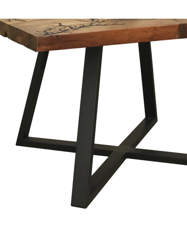 Mesa de centro teka motivo negro