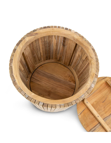 Stool teka con almacenaje