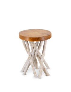 Mesa auxiliar teka redonda