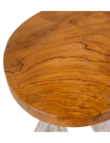 Mesa auxiliar teka redonda