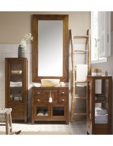 Toallero escalera madera blanqueada