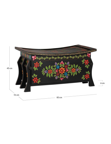 Baúl flores negro