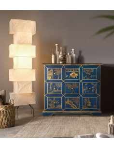 Mueble Oriental recibidor azul