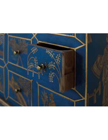 Mueble Oriental recibidor azul