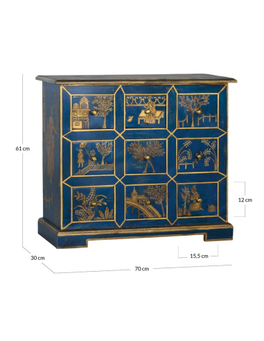 Mueble Oriental recibidor azul