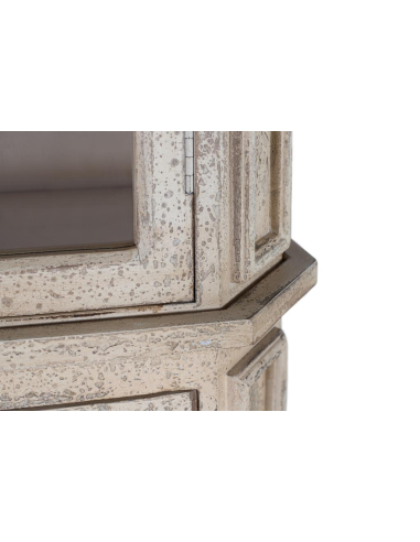 Vitrina rústica blanca