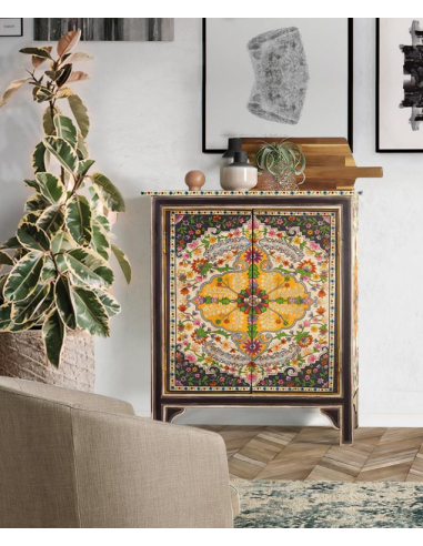 Mueble recibidor pintado a mano