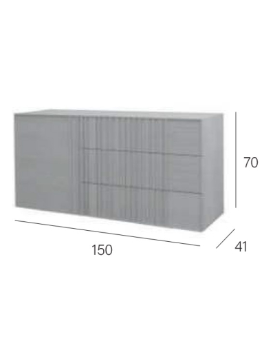 Aparador Oaku 1 puerta 3 cajones