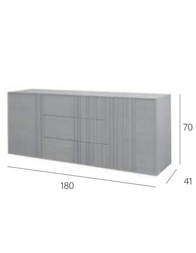 Aparador Oaku 2 puertas 3 cajones Aparador Oaku 2 puertas 3 cajones