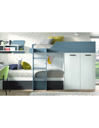 Cama litera block Basic con nido,...