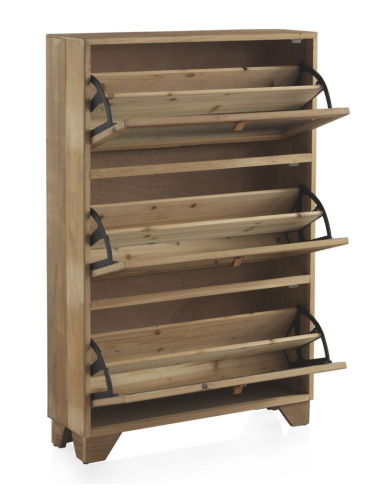 Mueble zapatero madera natural tres...