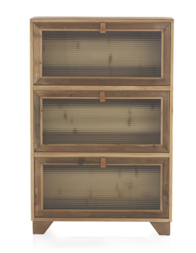 Mueble zapatero madera natural tres...