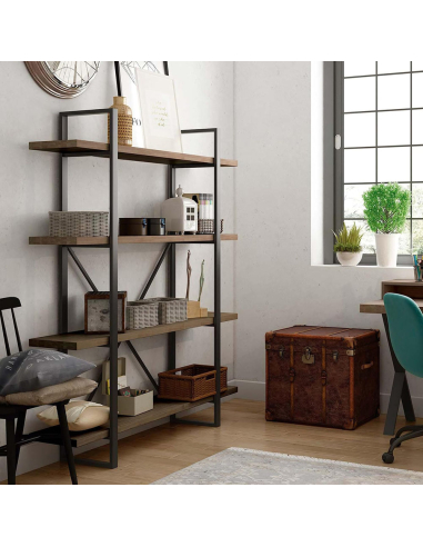 Estantería Kelly 4 baldas negro