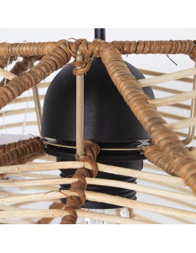 Lámpara de techo flor ratán