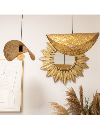 Lámpara de techo plegada dorada de...
