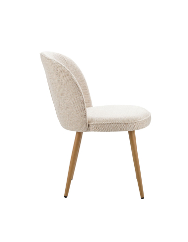Silla de comedor Isuan Beige con madera
