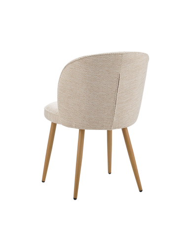 Silla de comedor Isuan Beige con madera