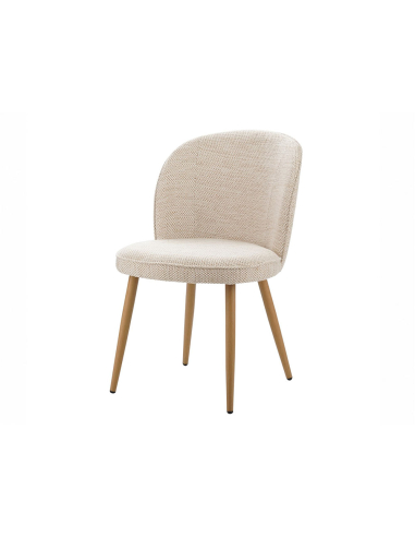 Silla de comedor Isuan Beige con madera