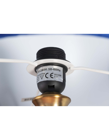 Lámpara sobremesa naranja y azul