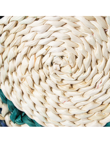 Adorno círculos pared metal/paja...