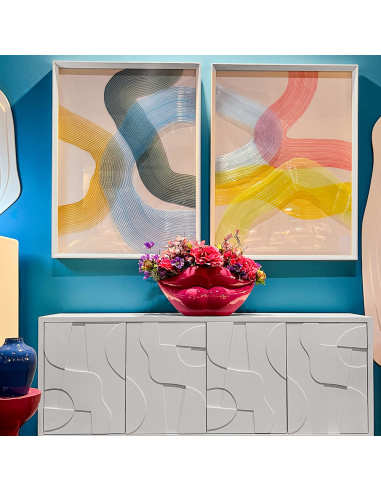 Cuadro lienzo rayas curvas 90x120 cm