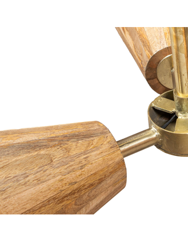 Lámpara de techo cónica madera