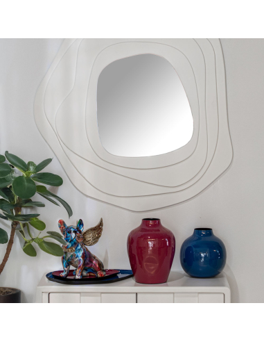 Espejo de pared madera DM blanco