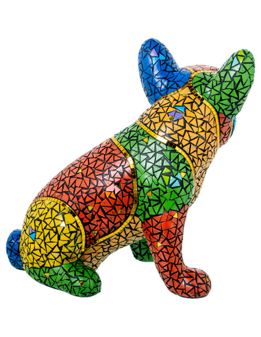 Figura de resina bulldog sentado