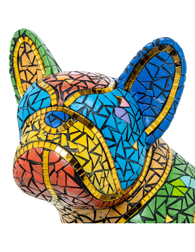 Figura de resina bulldog sentado