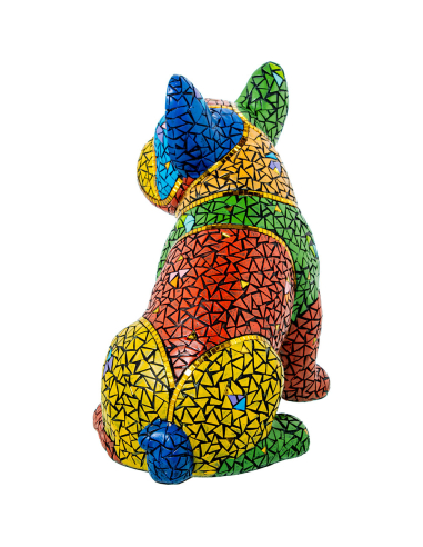Figura de resina bulldog sentado