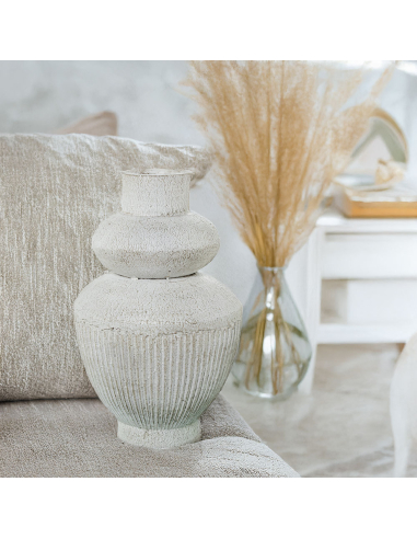 Jarrón de cerámica blanco