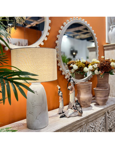 Espejo circular de esferas de madera...