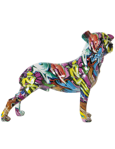 Figura perro de resina grafiti...