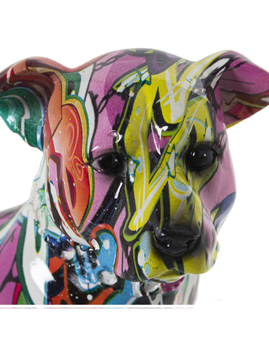 Figura perro de resina grafiti...