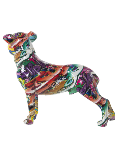 Figura perro de resina grafiti...