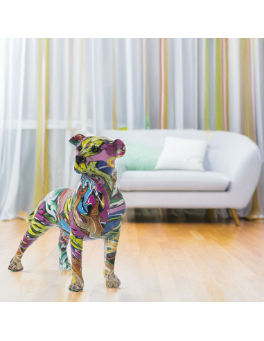 Figura perro de resina grafiti...