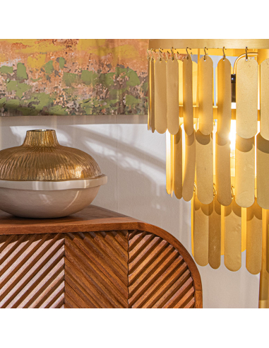 Lámpara de pie Matilde láminas dorada