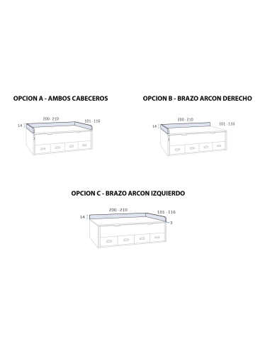 Compacto liso con contenedores y cajones